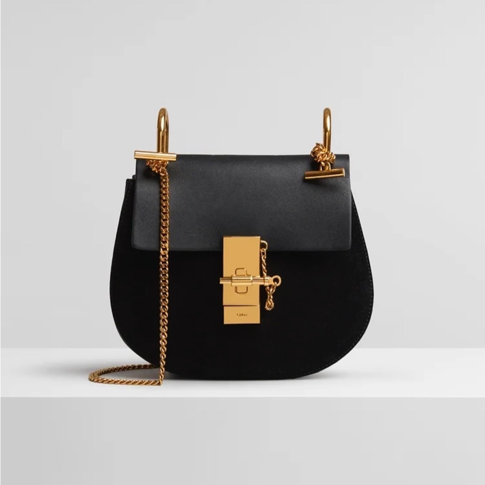 Chloe Black and Gold Shoulder Bag